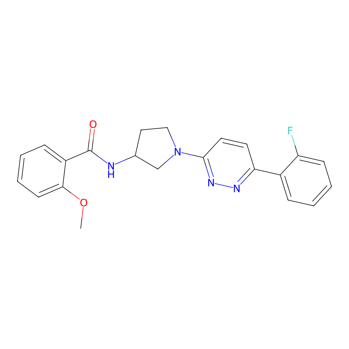 N-(1-(6-(2-fluorophenyl)pyridazin-3-yl)pyrrolidin-3-yl)-2-methoxybenzamide molecular structure, CAS 1396687-01-6