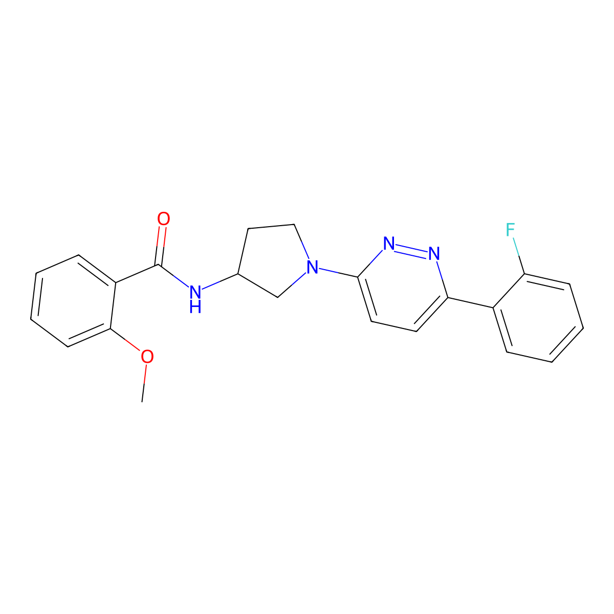 N-(1-(6-(2-fluorophenyl)pyridazin-3-yl)pyrrolidin-3-yl)-2-methoxybenzamide molecular structure, CAS 1396687-01-6