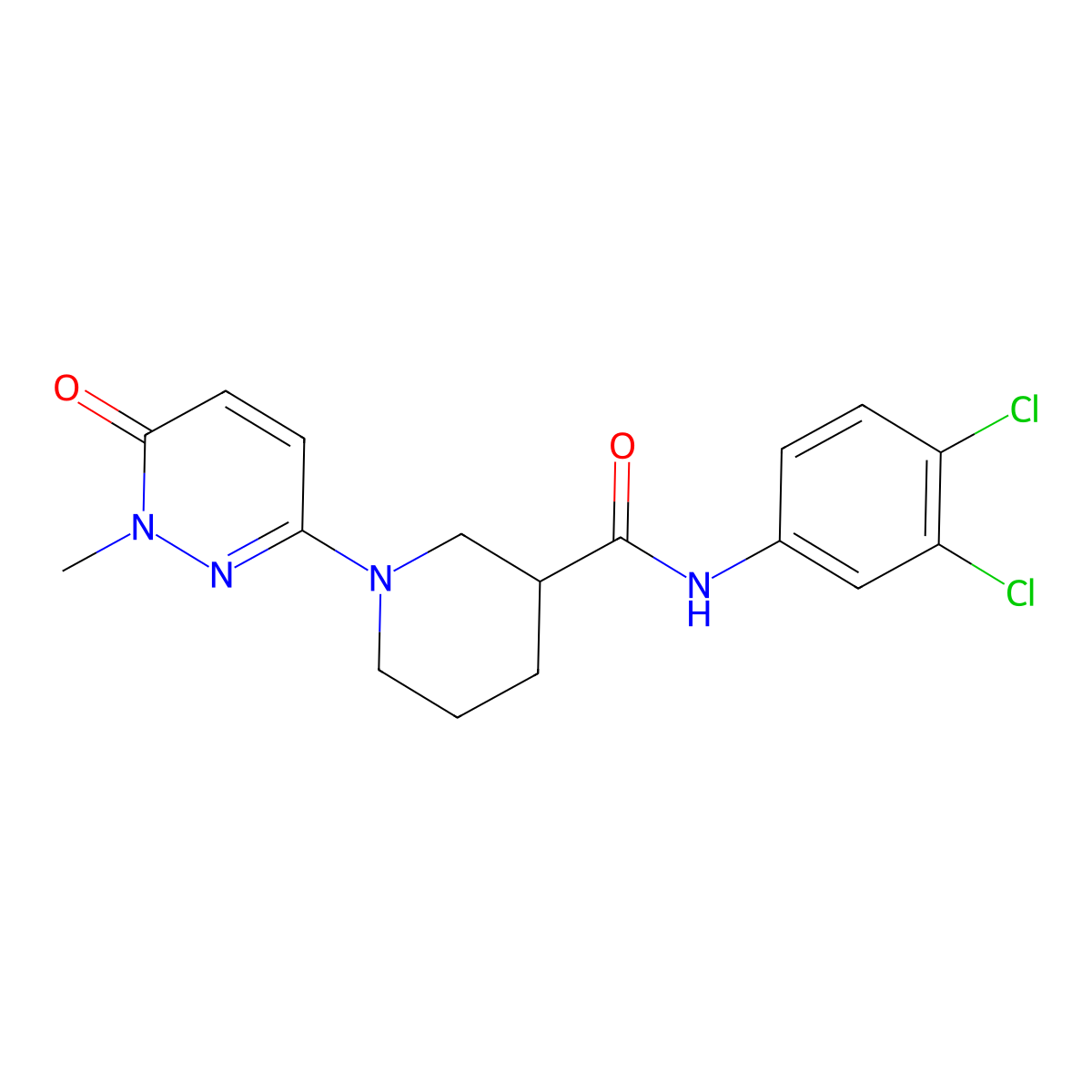 N-(3,4-dichlorophenyl)-1-(1-methyl-6-oxo-1,6-dihydropyridazin-3-yl)piperidine-3-carboxamide molecular structure, CAS 1396687-02-7