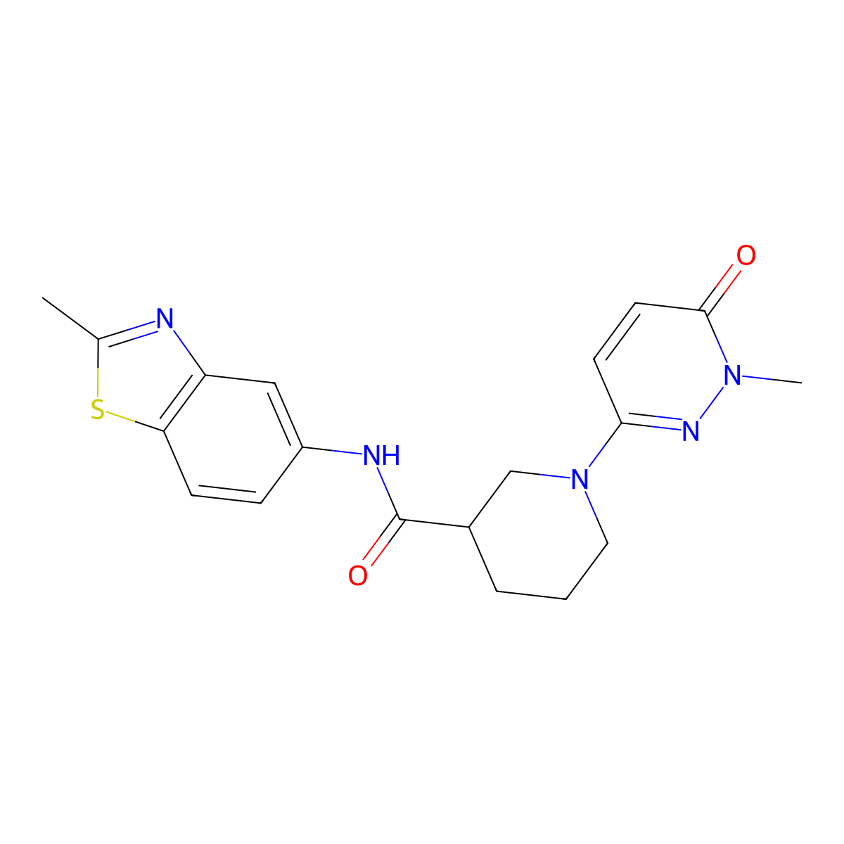 1-(1-methyl-6-oxo-1,6-dihydropyridazin-3-yl)-N-(2-methylbenzo[d]thiazol-5-yl)piperidine-3-carboxamide molecular structure, CAS 1396687-09-4