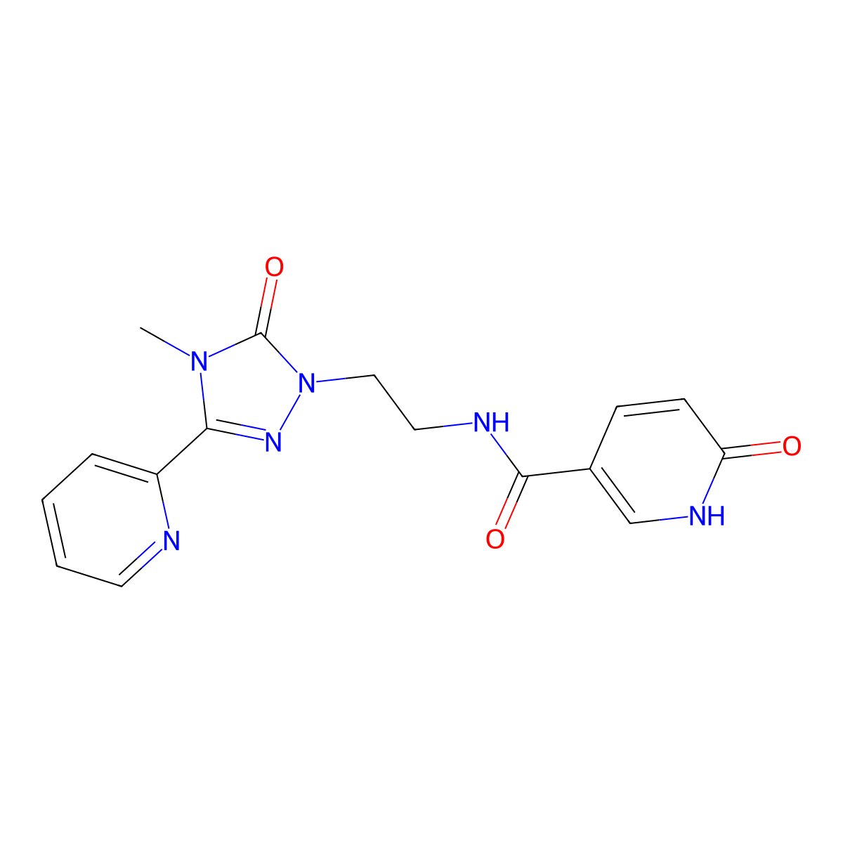 N-(2-(4-methyl-5-oxo-3-(pyridin-2-yl)-4,5-dihydro-1H-1,2,4-triazol-1-yl)ethyl)-6-oxo-1,6-dihydropyridine-3-carboxamide molecular structure, CAS 1396687-16-3