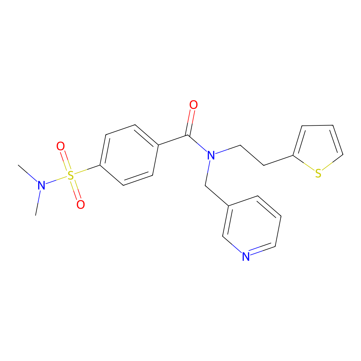 4-(N,N-dimethylsulfamoyl)-N-(pyridin-3-ylmethyl)-N-(2-(thiophen-2-yl)ethyl)benzamide molecular structure, CAS 1396687-25-4