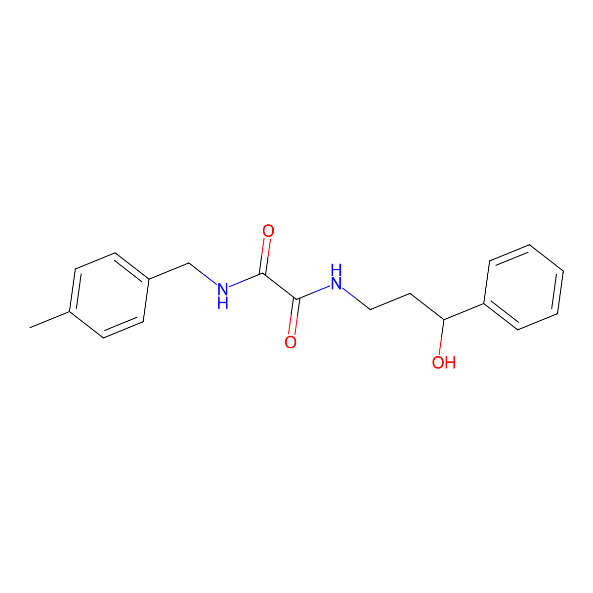 N-(3-hydroxy-3-phenylpropyl)-N'-[(4-methylphenyl)methyl]ethanediamide molecular structure, CAS 1396687-33-4