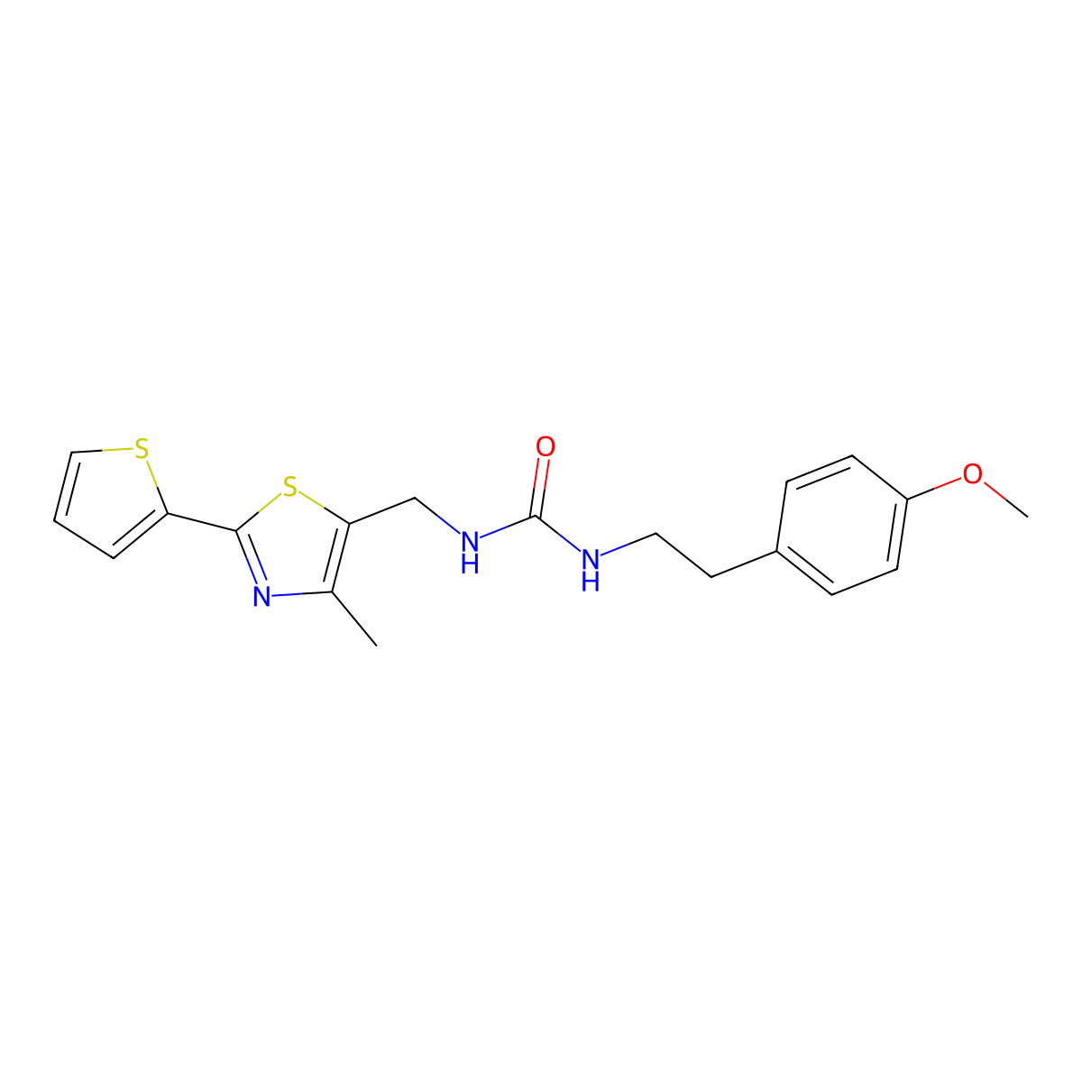 1-(4-Methoxyphenethyl)-3-((4-methyl-2-(thiophen-2-yl)thiazol-5-yl)methyl)urea molecular structure, CAS 1396687-48-1