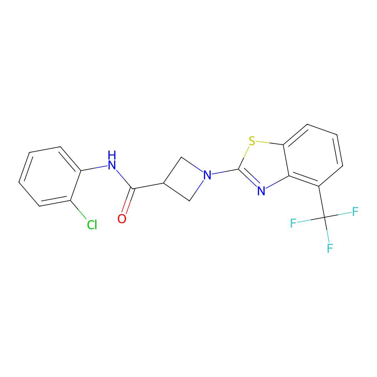 N-(2-chlorophenyl)-1-(4-(trifluoromethyl)benzo[d]thiazol-2-yl)azetidine-3-carboxamide molecular structure, CAS 1396687-50-5