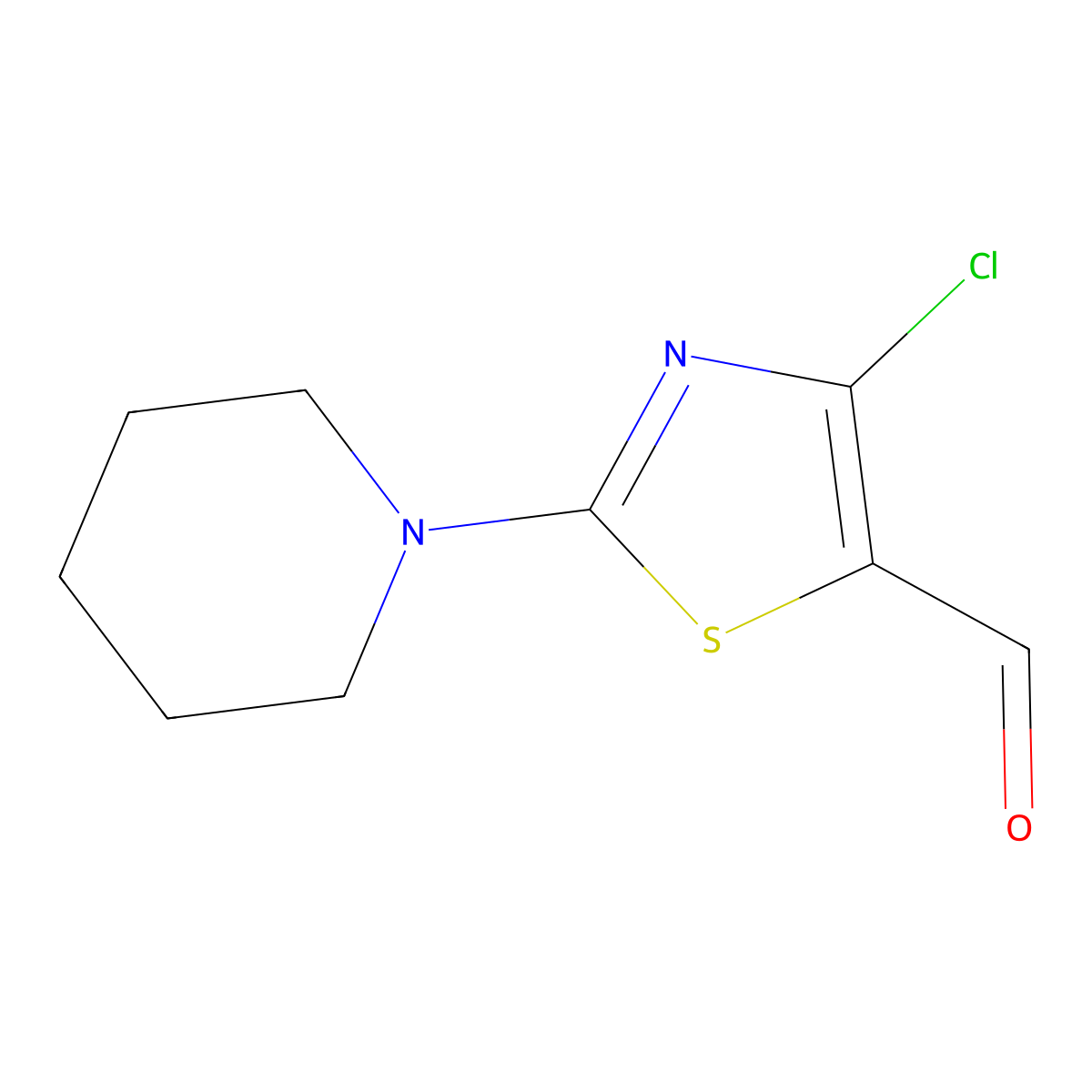 4-Chloro-2-(1-piperidino)-5-thiazolecarboxaldehyde molecular structure, CAS 139670-00-1