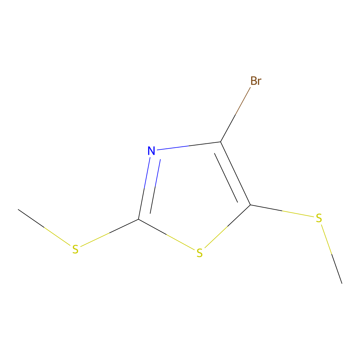 4-Bromo-2,5-bis(methylsulfanyl)-1,3-thiazole molecular structure, CAS 139670-02-3
