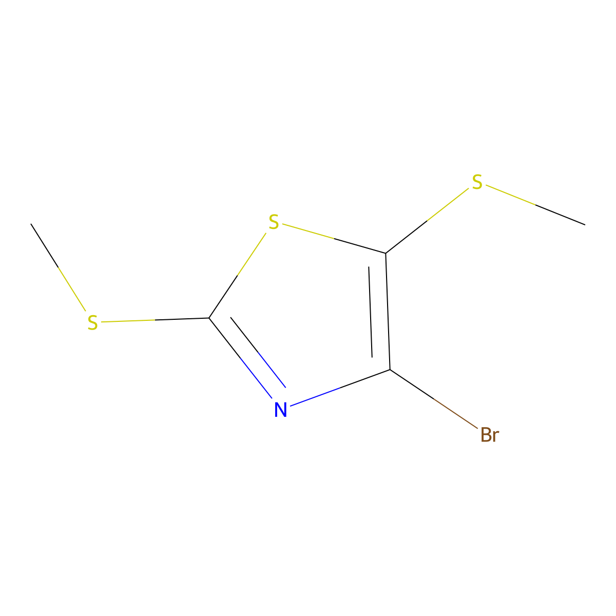 4-Bromo-2,5-bis(methylsulfanyl)-1,3-thiazole molecular structure, CAS 139670-02-3