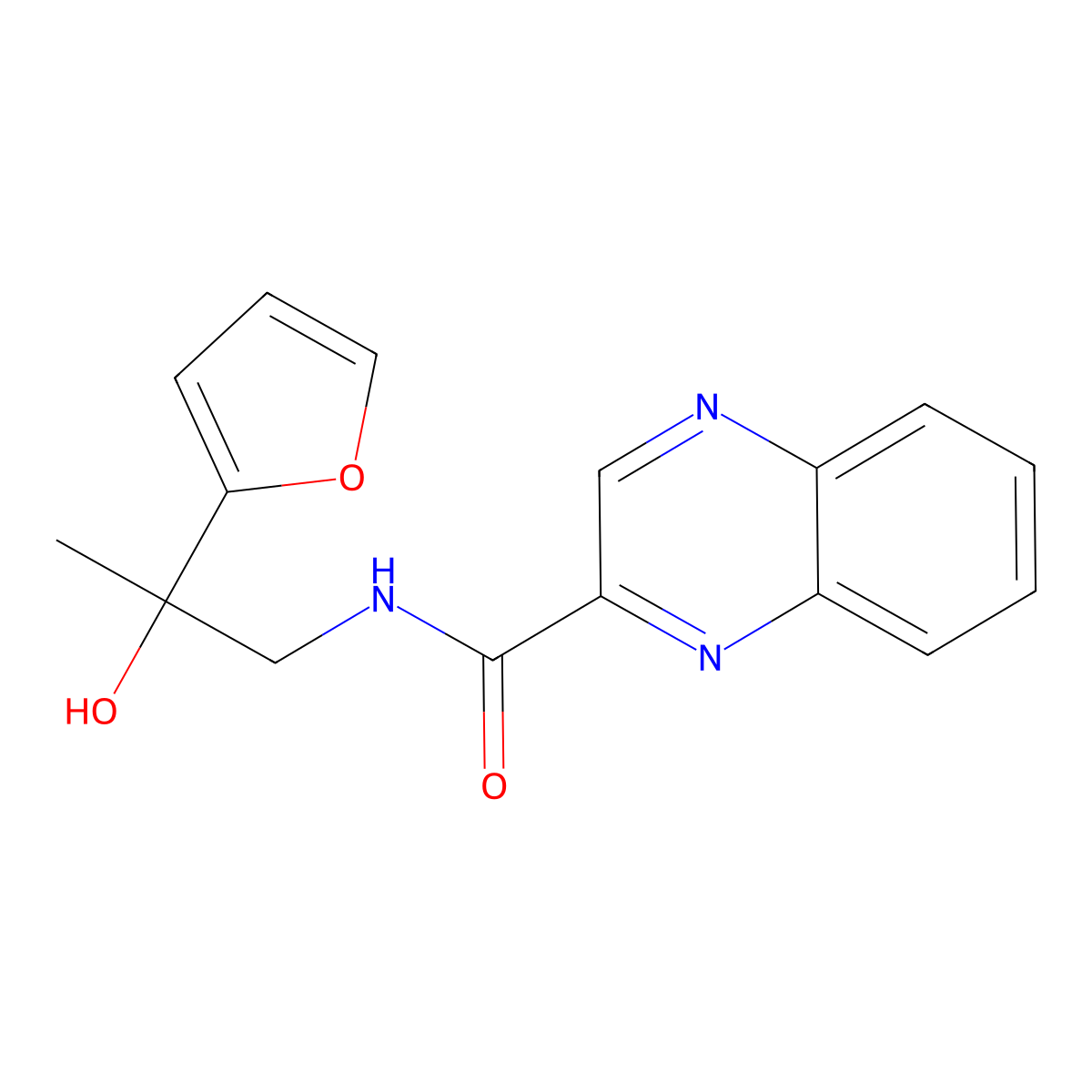 N-[2-(furan-2-yl)-2-hydroxypropyl]quinoxaline-2-carboxamide molecular structure, CAS 1396706-68-5
