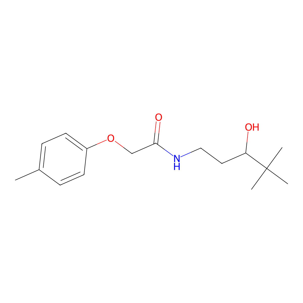 N-(3-hydroxy-4,4-dimethylpentyl)-2-(p-tolyloxy)acetamide molecular structure, CAS 1396706-69-6