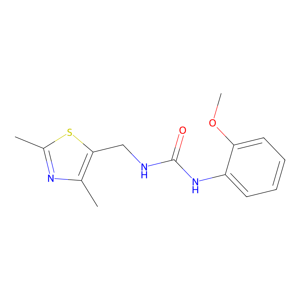 1-((2,4-Dimethylthiazol-5-yl)methyl)-3-(2-methoxyphenyl)urea molecular structure, CAS 1396706-77-6
