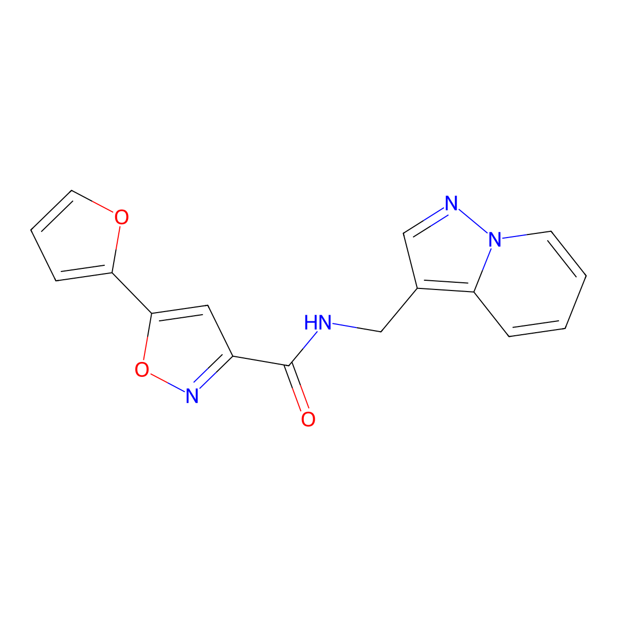 5-(furan-2-yl)-N-(pyrazolo[1,5-a]pyridin-3-ylmethyl)isoxazole-3-carboxamide molecular structure, CAS 1396706-80-1