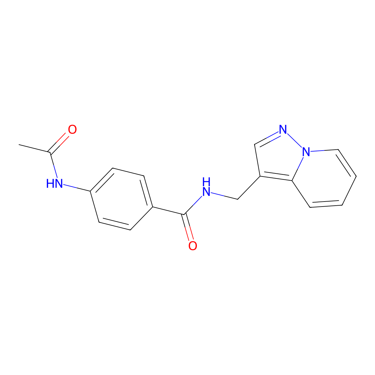 4-acetamido-N-(pyrazolo[1,5-a]pyridin-3-ylmethyl)benzamide molecular structure, CAS 1396706-99-2