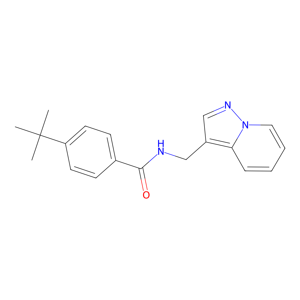 4-(tert-butyl)-N-(pyrazolo[1,5-a]pyridin-3-ylmethyl)benzamide molecular structure, CAS 1396707-07-5