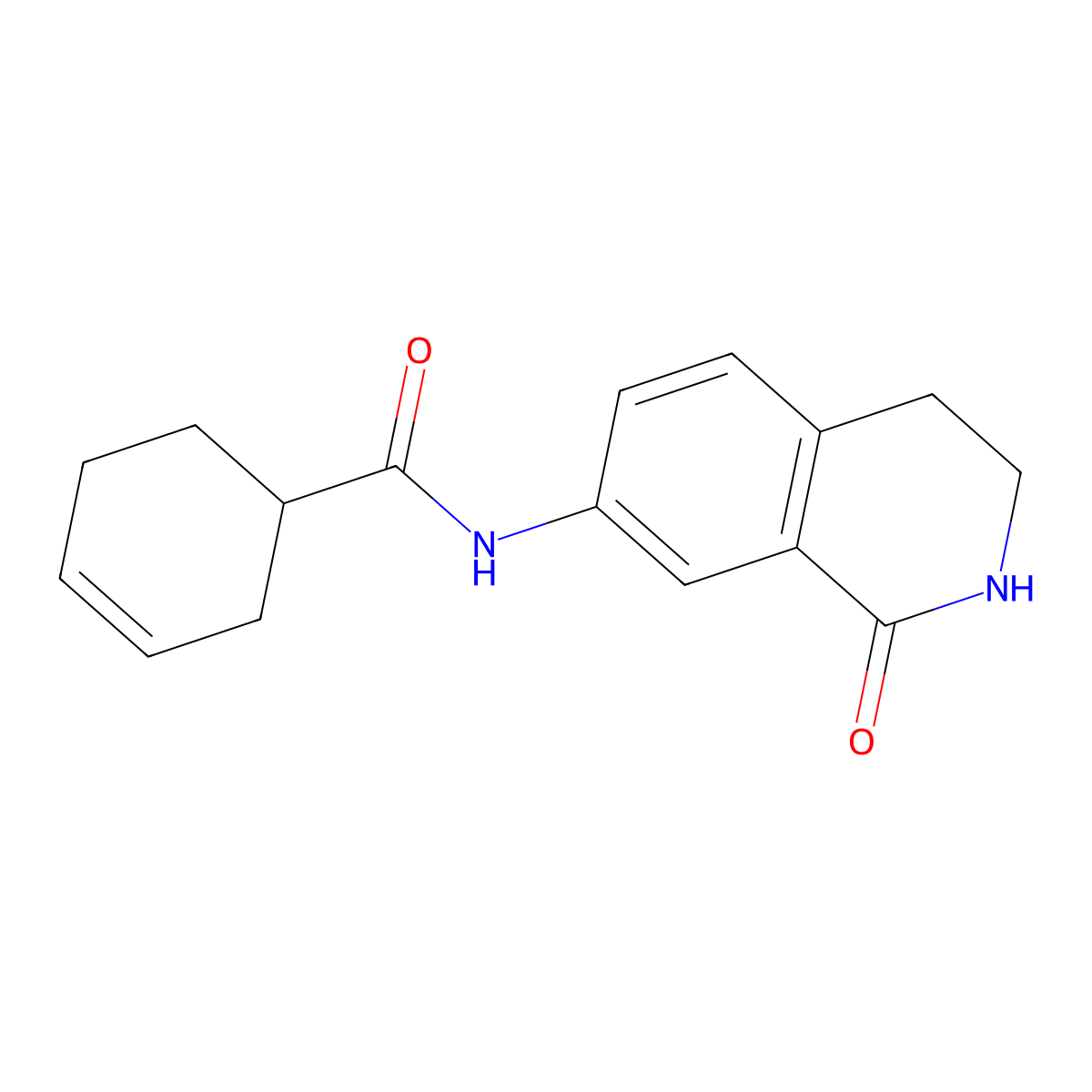N-(1-oxo-1,2,3,4-tetrahydroisoquinolin-7-yl)cyclohex-3-enecarboxamide molecular structure, CAS 1396707-12-2