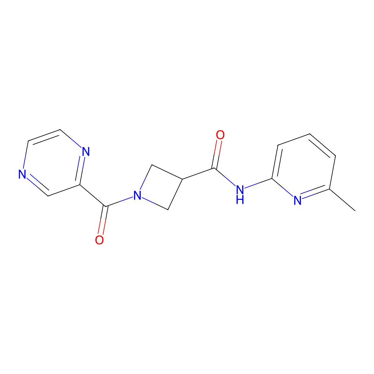 N-(6-methylpyridin-2-yl)-1-(pyrazine-2-carbonyl)azetidine-3-carboxamide molecular structure, CAS 1396707-14-4