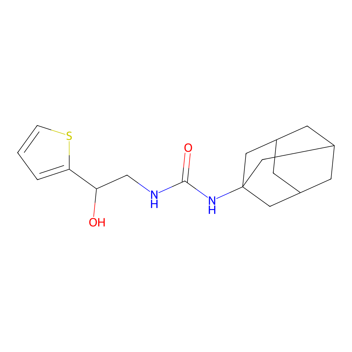 1-(Adamantan-1-yl)-3-[2-hydroxy-2-(thiophen-2-yl)ethyl]urea molecular structure, CAS 1396707-32-6