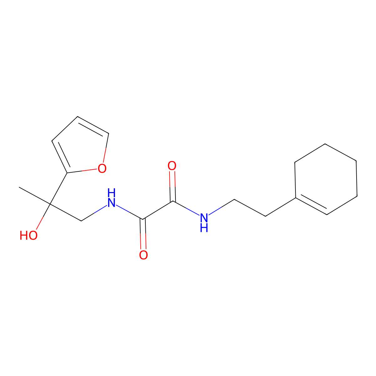 N'-[2-(cyclohex-1-en-1-yl)ethyl]-N-[2-(furan-2-yl)-2-hydroxypropyl]ethanediamide molecular structure, CAS 1396707-38-2