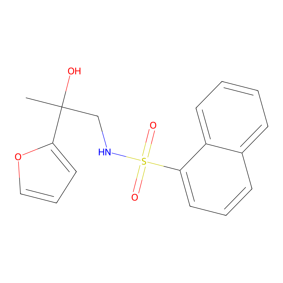 N-[2-(furan-2-yl)-2-hydroxypropyl]naphthalene-1-sulfonamide molecular structure, CAS 1396707-62-2