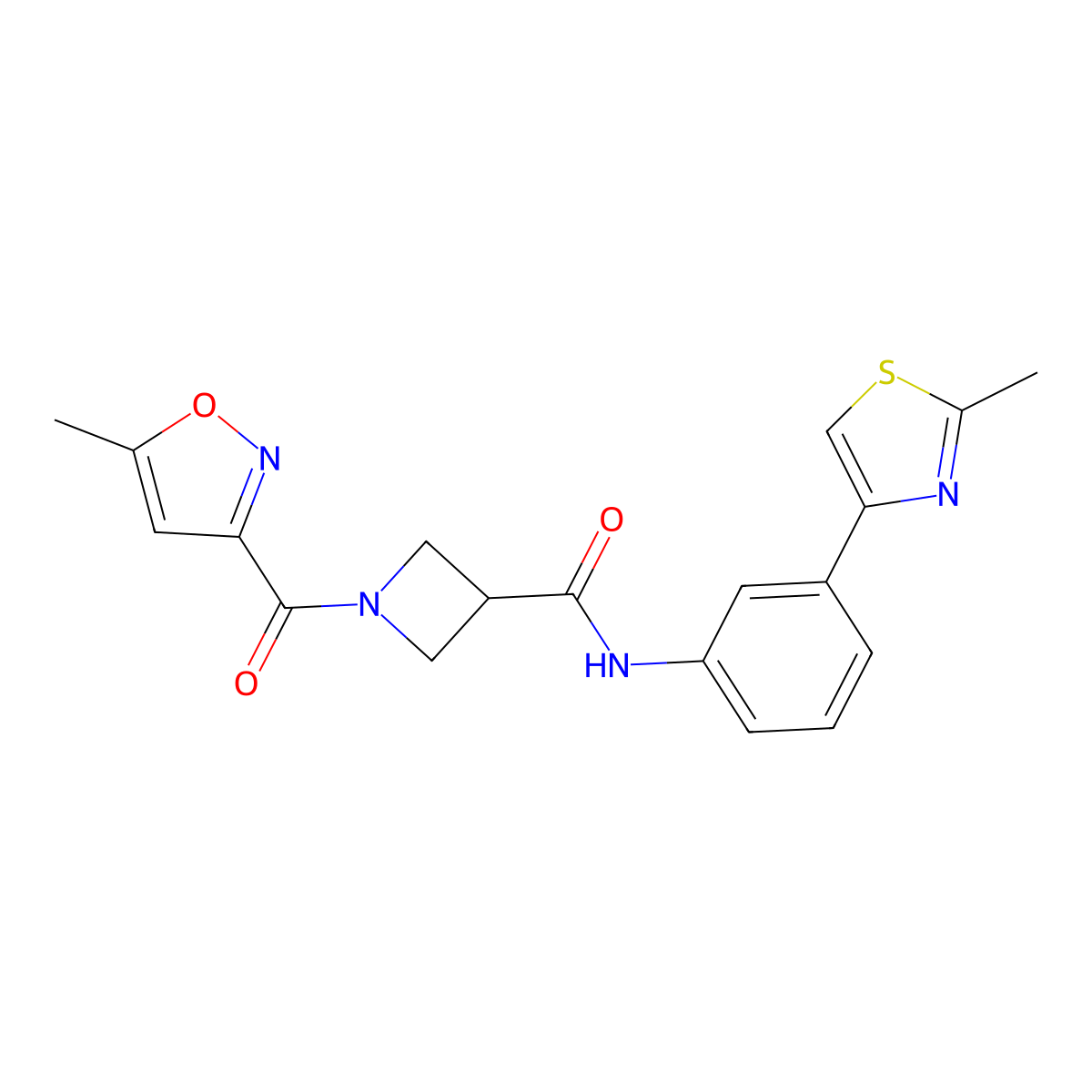 1-(5-methylisoxazole-3-carbonyl)-N-(3-(2-methylthiazol-4-yl)phenyl)azetidine-3-carboxamide molecular structure, CAS 1396707-63-3
