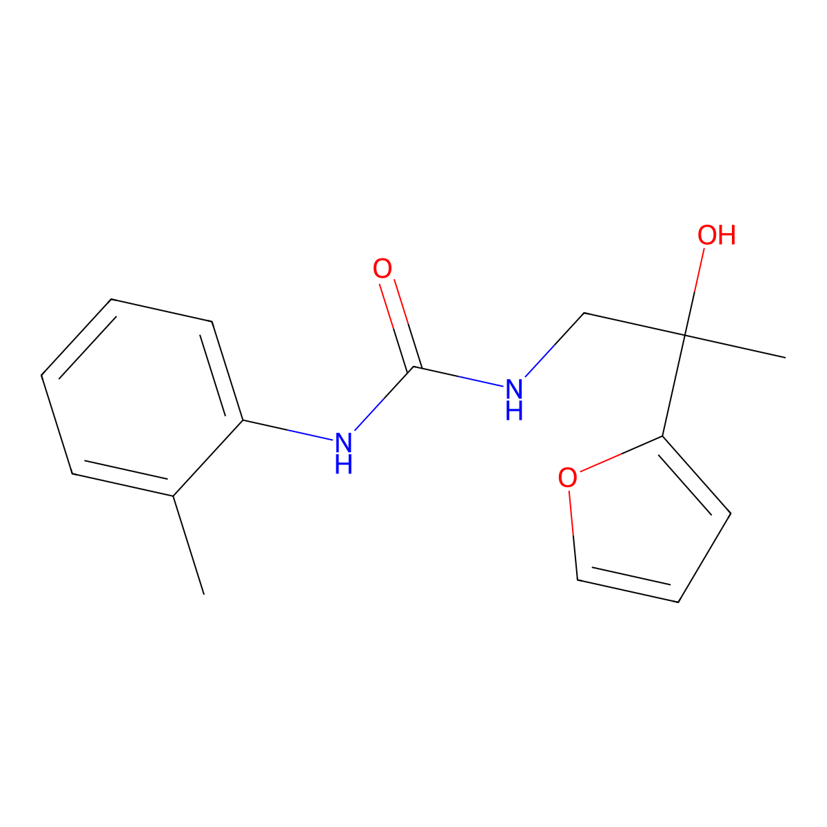 1-(2-(Furan-2-yl)-2-hydroxypropyl)-3-(o-tolyl)urea molecular structure, CAS 1396707-77-9