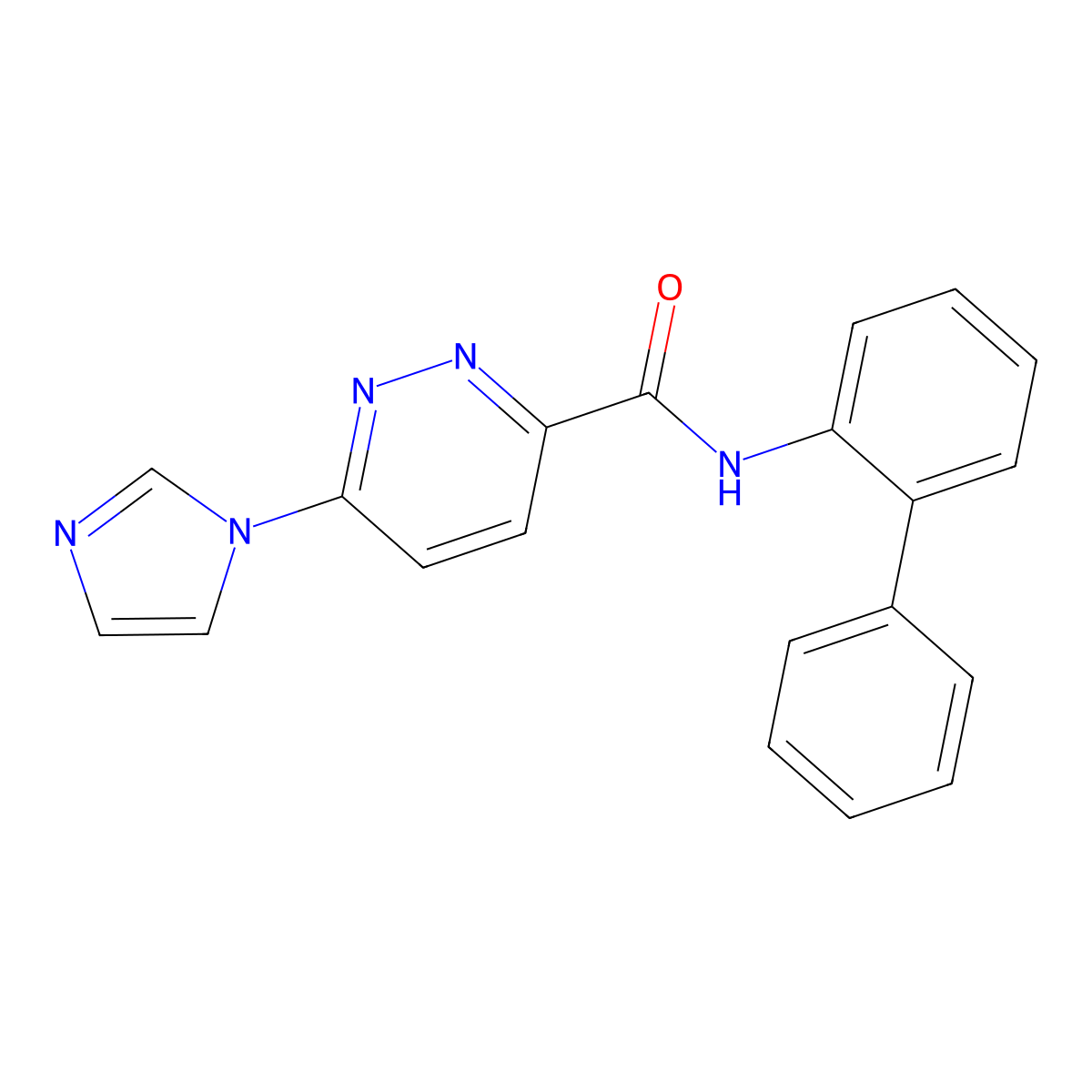N-([1,1'-biphenyl]-2-yl)-6-(1H-imidazol-1-yl)pyridazine-3-carboxamide molecular structure, CAS 1396708-26-1