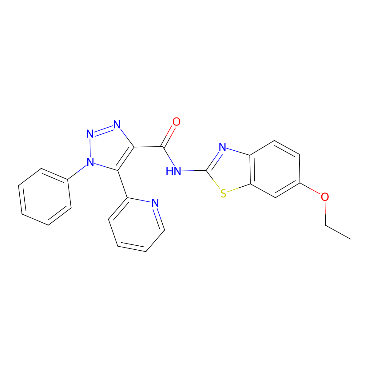 N-(6-ethoxy-1,3-benzothiazol-2-yl)-1-phenyl-5-pyridin-2-yl-1H-1,2,3-triazole-4-carboxamide molecular structure, CAS 1396708-31-8
