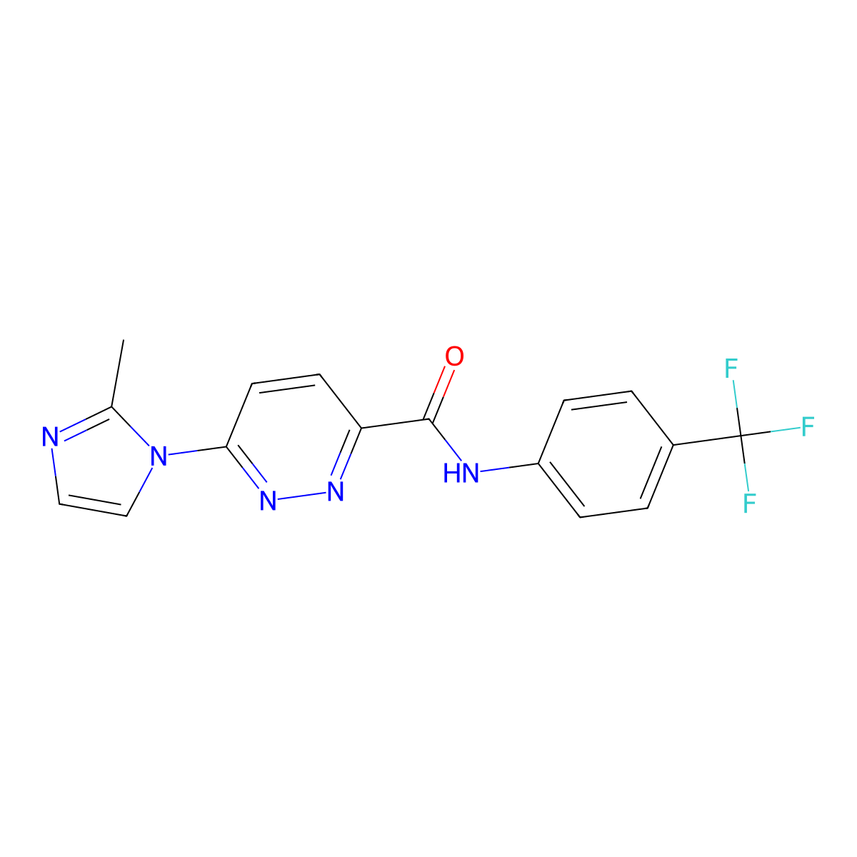 6-(2-methyl-1H-imidazol-1-yl)-N-[4-(trifluoromethyl)phenyl]pyridazine-3-carboxamide molecular structure, CAS 1396708-65-8