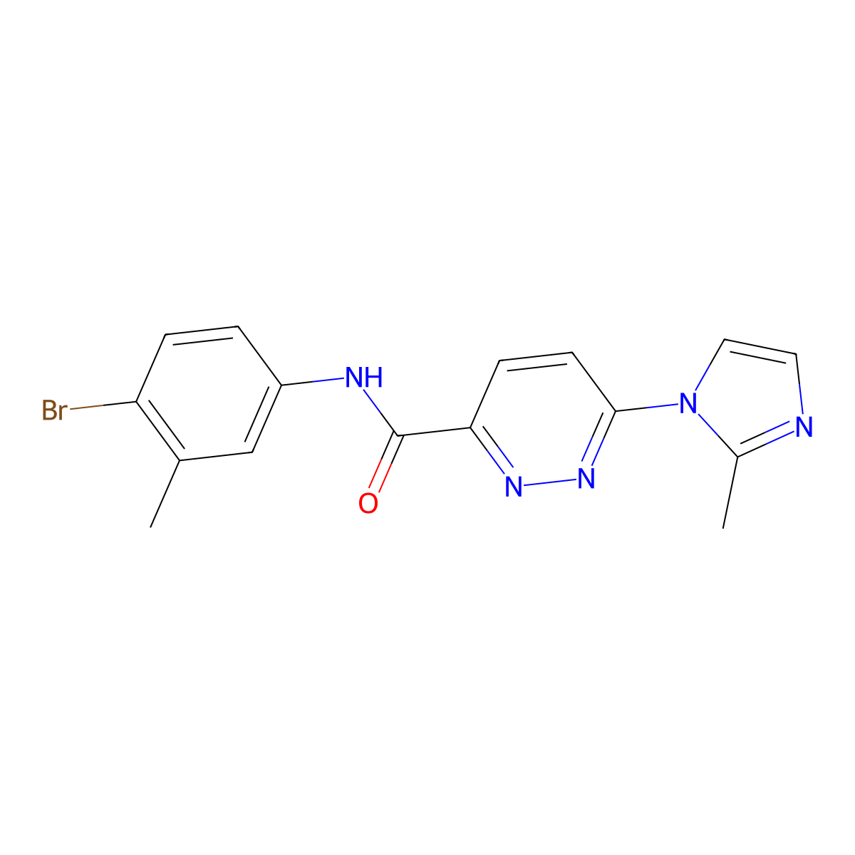 N-(4-bromo-3-methylphenyl)-6-(2-methyl-1H-imidazol-1-yl)pyridazine-3-carboxamide molecular structure, CAS 1396708-76-1