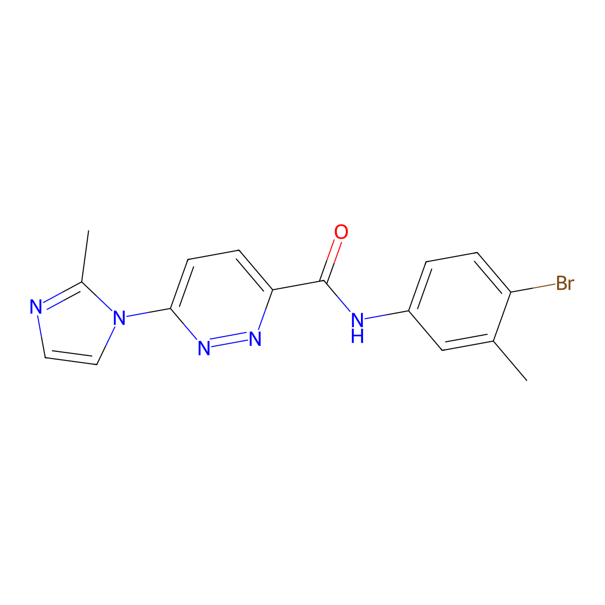 N-(4-bromo-3-methylphenyl)-6-(2-methyl-1H-imidazol-1-yl)pyridazine-3-carboxamide molecular structure, CAS 1396708-76-1