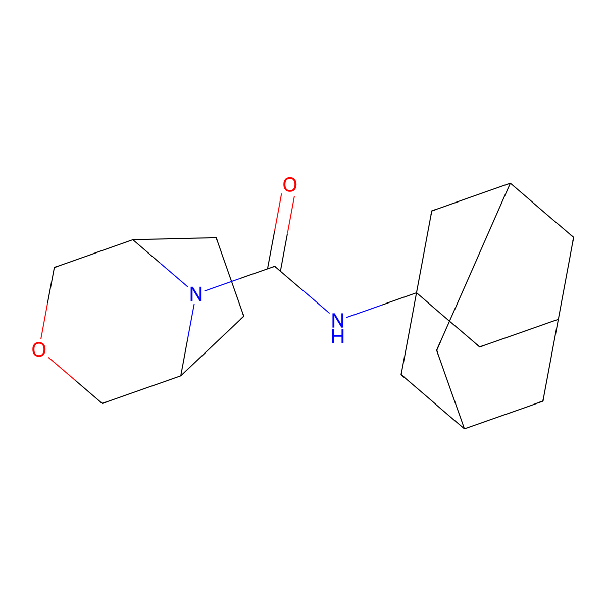 N-(adamantan-1-yl)-3-oxa-8-azabicyclo[3.2.1]octane-8-carboxamide molecular structure, CAS 1396708-78-3