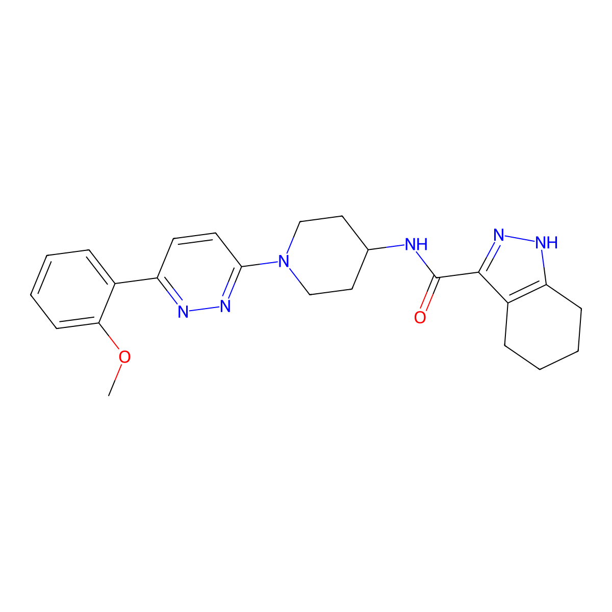 N-{1-[6-(2-methoxyphenyl)pyridazin-3-yl]piperidin-4-yl}-4,5,6,7-tetrahydro-1H-indazole-3-carboxamide molecular structure, CAS 1396708-88-5