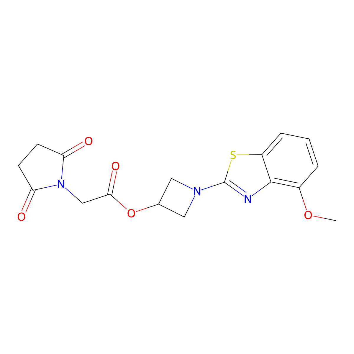 1-(4-Methoxybenzo[d]thiazol-2-yl)azetidin-3-yl 2-(2,5-dioxopyrrolidin-1-yl)acetate molecular structure, CAS 1396708-98-7