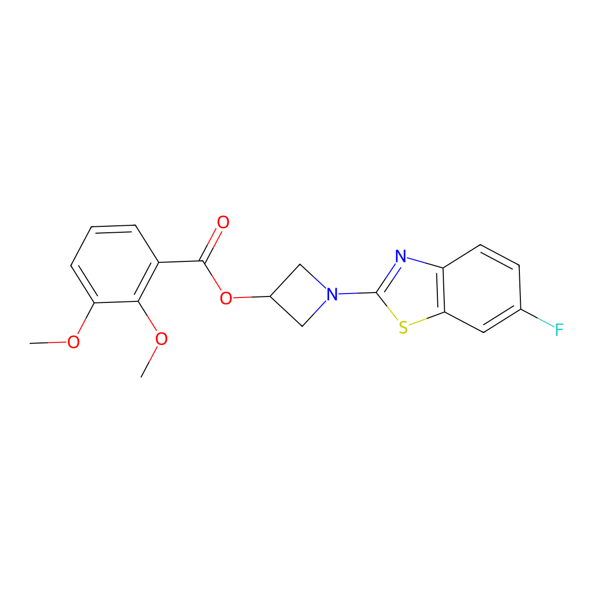 1-(6-Fluorobenzo[d]thiazol-2-yl)azetidin-3-yl 2,3-dimethoxybenzoate molecular structure, CAS 1396709-11-7