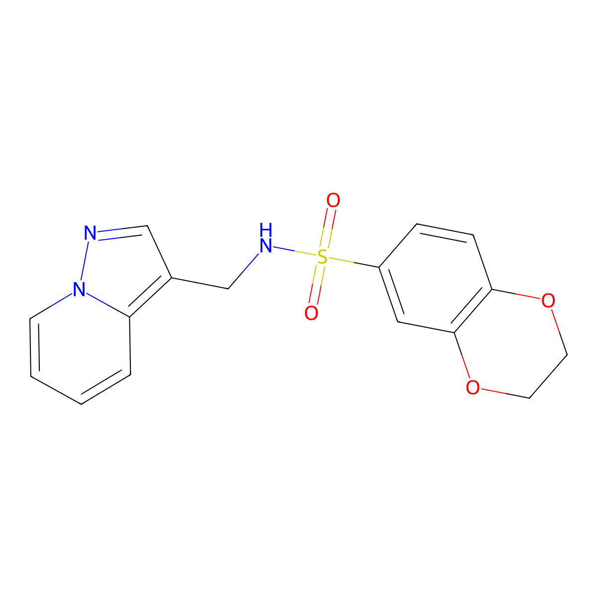 N-(pyrazolo[1,5-a]pyridin-3-ylmethyl)-2,3-dihydrobenzo[b][1,4]dioxine-6-sulfonamide molecular structure, CAS 1396709-19-5