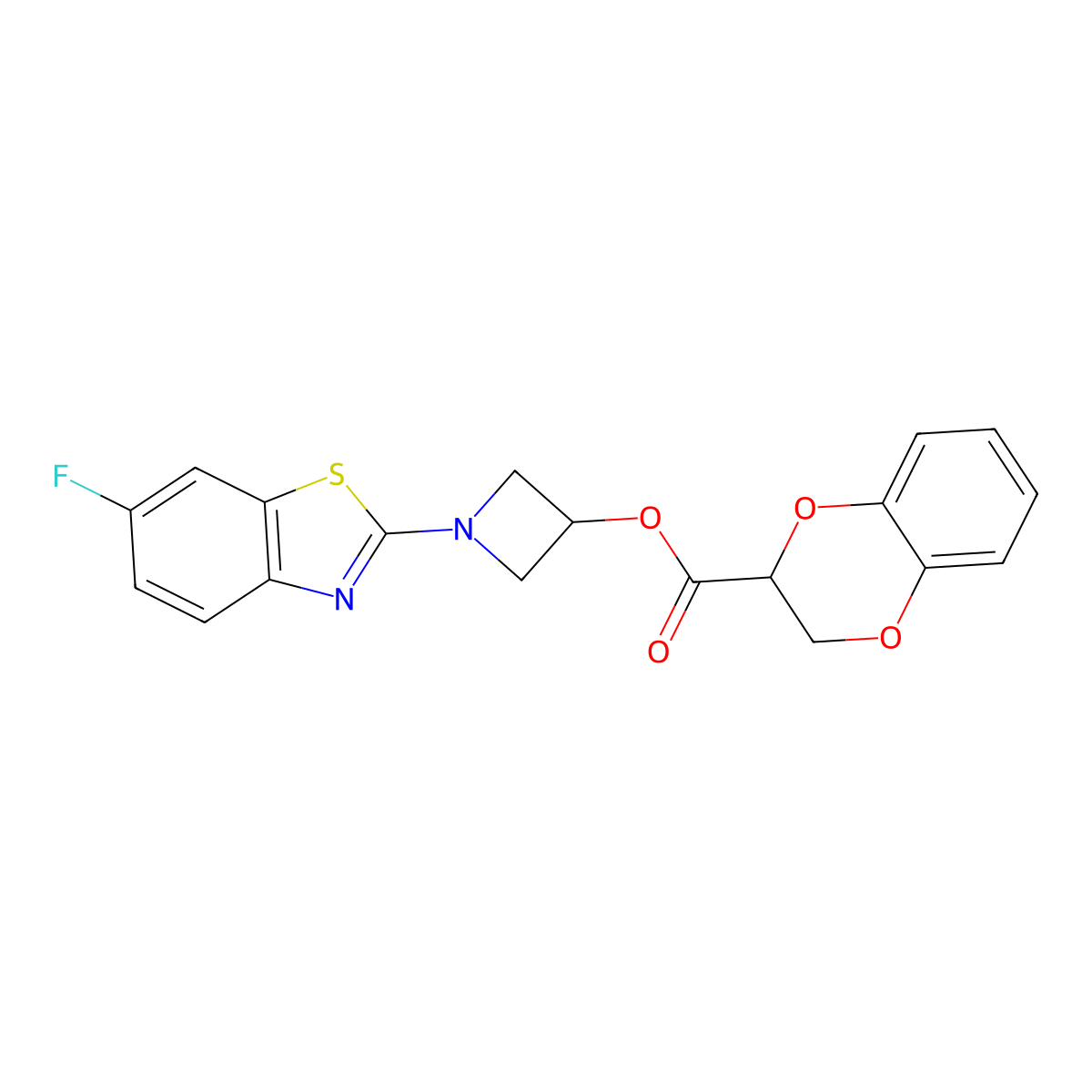 1-(6-Fluorobenzo[d]thiazol-2-yl)azetidin-3-yl 2,3-dihydrobenzo[b][1,4]dioxine-2-carboxylate molecular structure, CAS 1396709-43-5