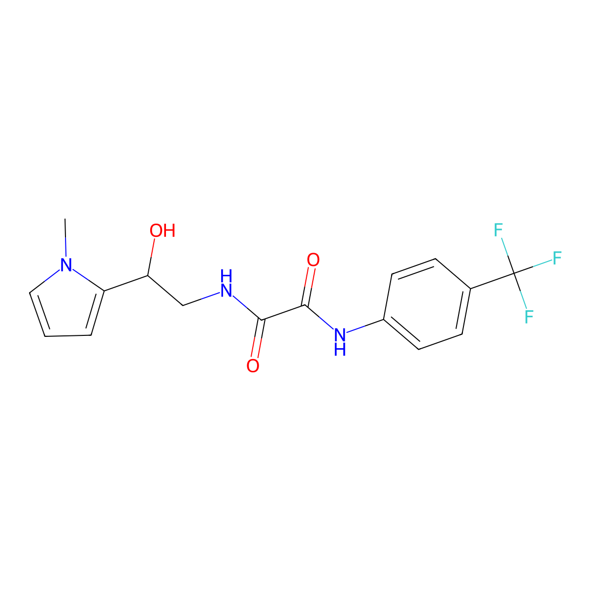 N1-(2-hydroxy-2-(1-methyl-1H-pyrrol-2-yl)ethyl)-N2-(4-(trifluoromethyl)phenyl)oxalamide molecular structure, CAS 1396710-17-0