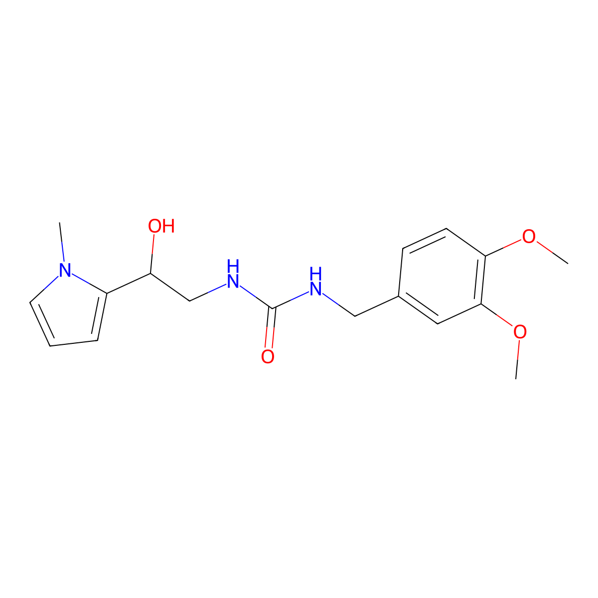 1-(3,4-dimethoxybenzyl)-3-(2-hydroxy-2-(1-methyl-1H-pyrrol-2-yl)ethyl)urea molecular structure, CAS 1396710-34-1
