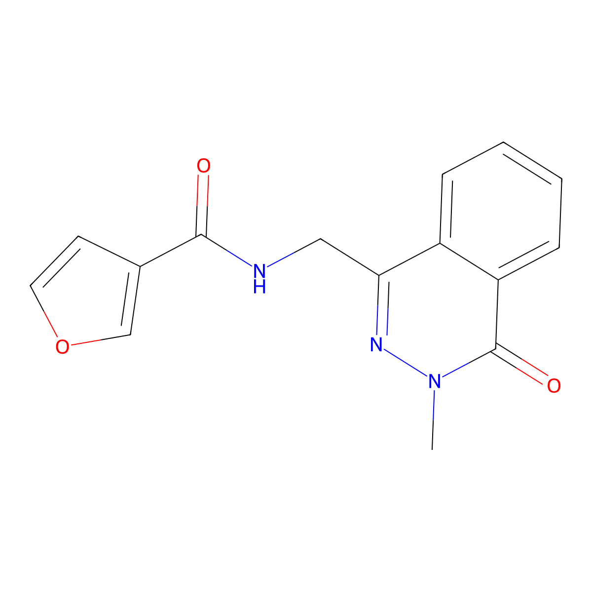 N-((3-methyl-4-oxo-3,4-dihydrophthalazin-1-yl)methyl)furan-3-carboxamide molecular structure, CAS 1396710-39-6