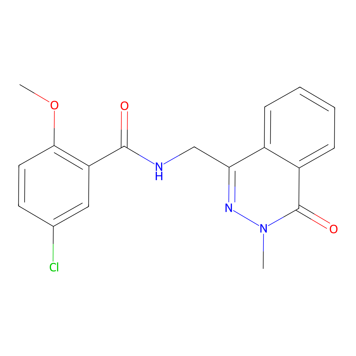 5-chloro-2-methoxy-N-[(3-methyl-4-oxo-3,4-dihydrophthalazin-1-yl)methyl]benzamide molecular structure, CAS 1396710-50-1