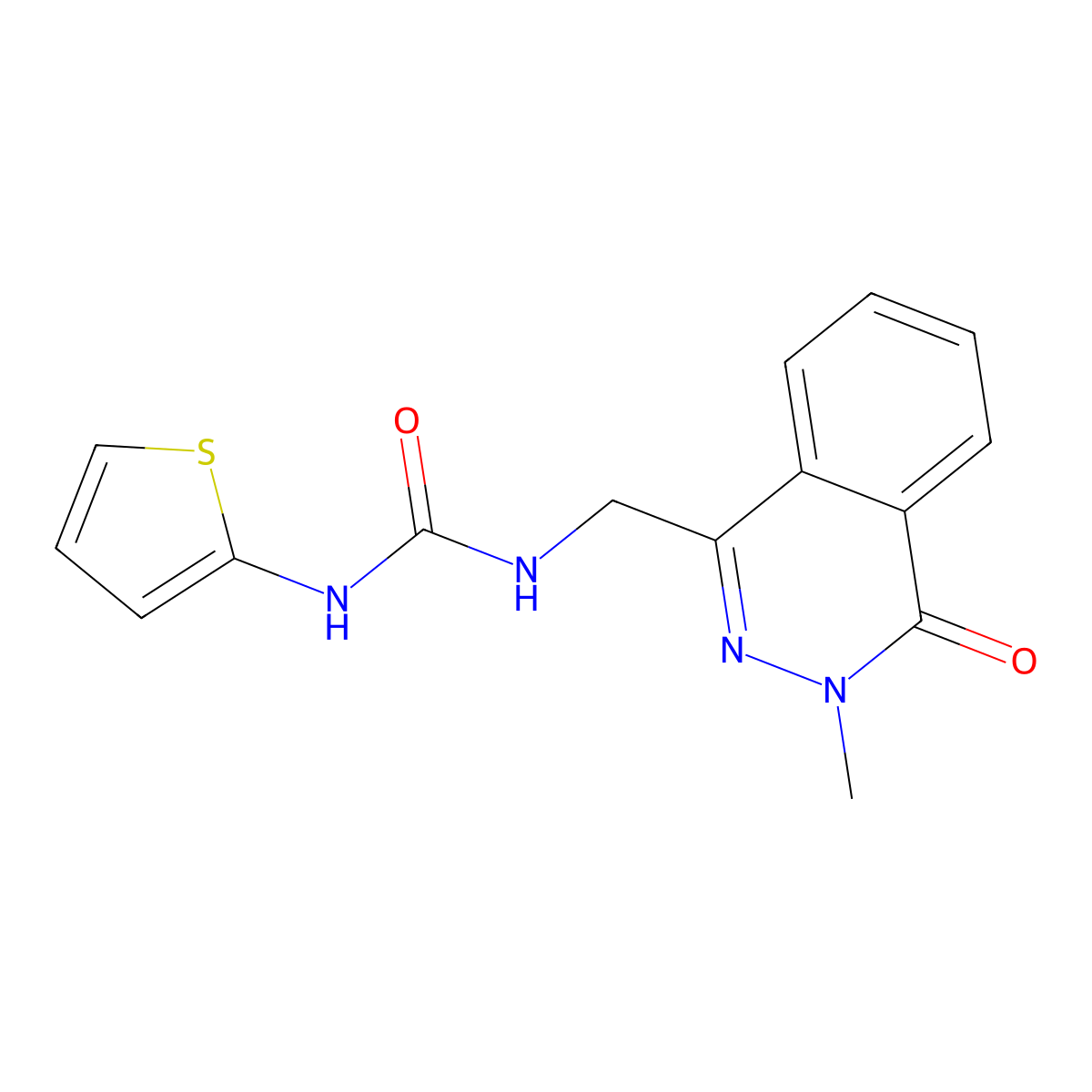 1-((3-Methyl-4-oxo-3,4-dihydrophthalazin-1-yl)methyl)-3-(thiophen-2-yl)urea molecular structure, CAS 1396710-69-2