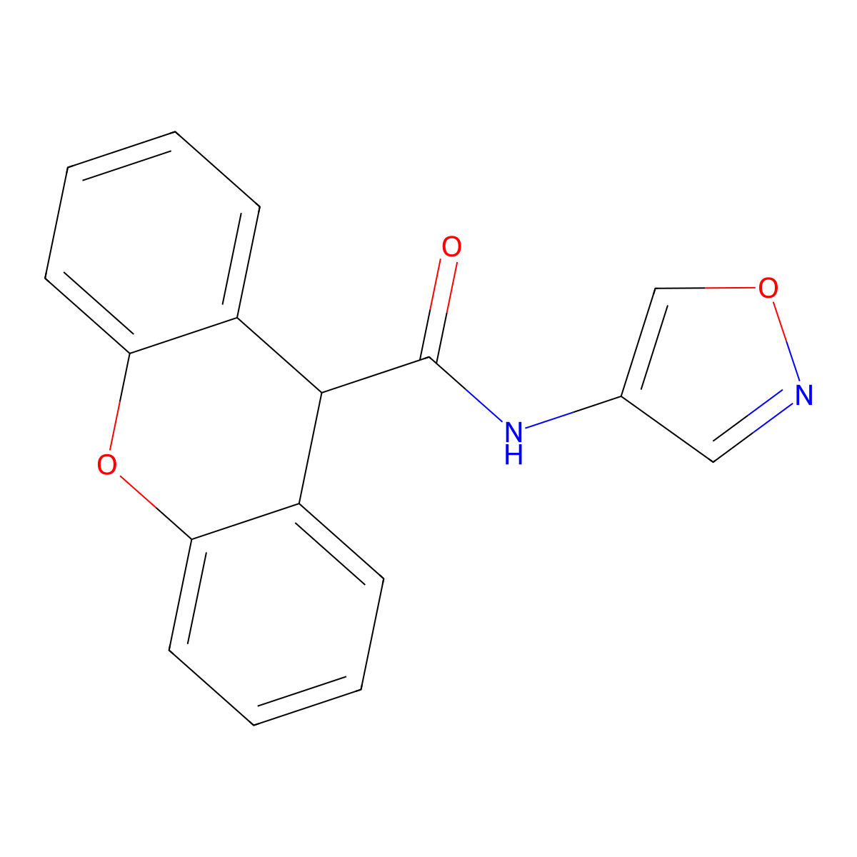 N-(isoxazol-4-yl)-9H-xanthene-9-carboxamide molecular structure, CAS 1396710-75-0