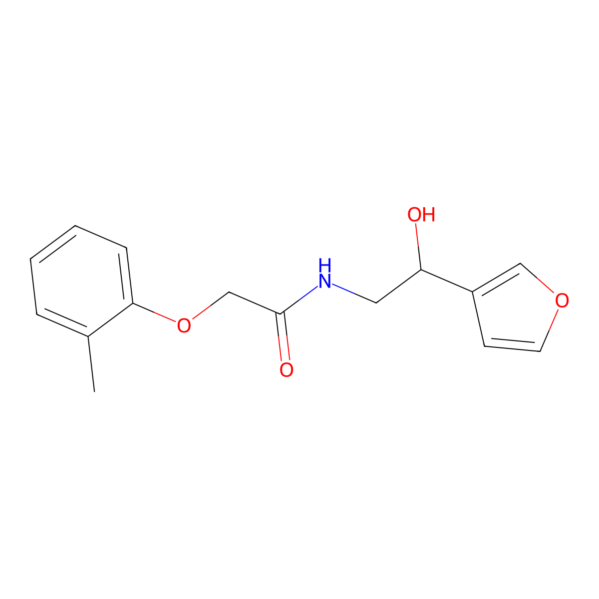 N-(2-(furan-3-yl)-2-hydroxyethyl)-2-(o-tolyloxy)acetamide molecular structure, CAS 1396710-82-9