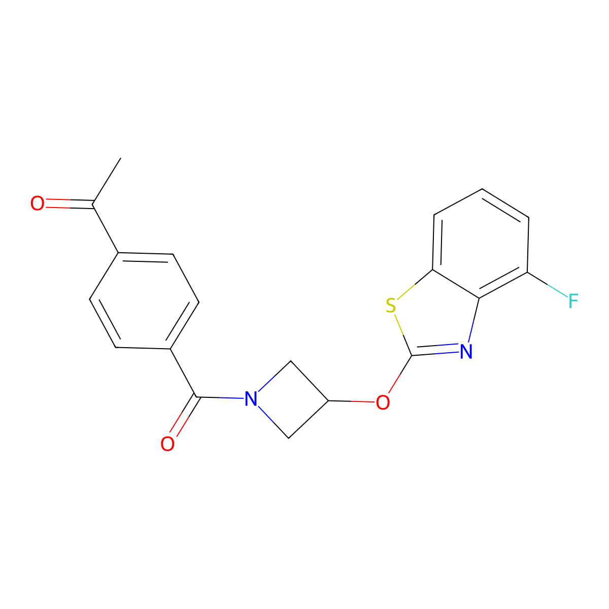 1-(4-(3-((4-Fluorobenzo[d]thiazol-2-yl)oxy)azetidine-1-carbonyl)phenyl)ethanone molecular structure, CAS 1396710-83-0