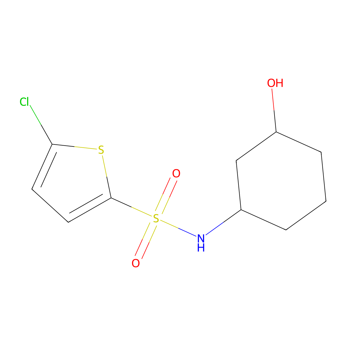 5-chloro-N-(3-hydroxycyclohexyl)thiophene-2-sulfonamide molecular structure, CAS 1396710-87-4