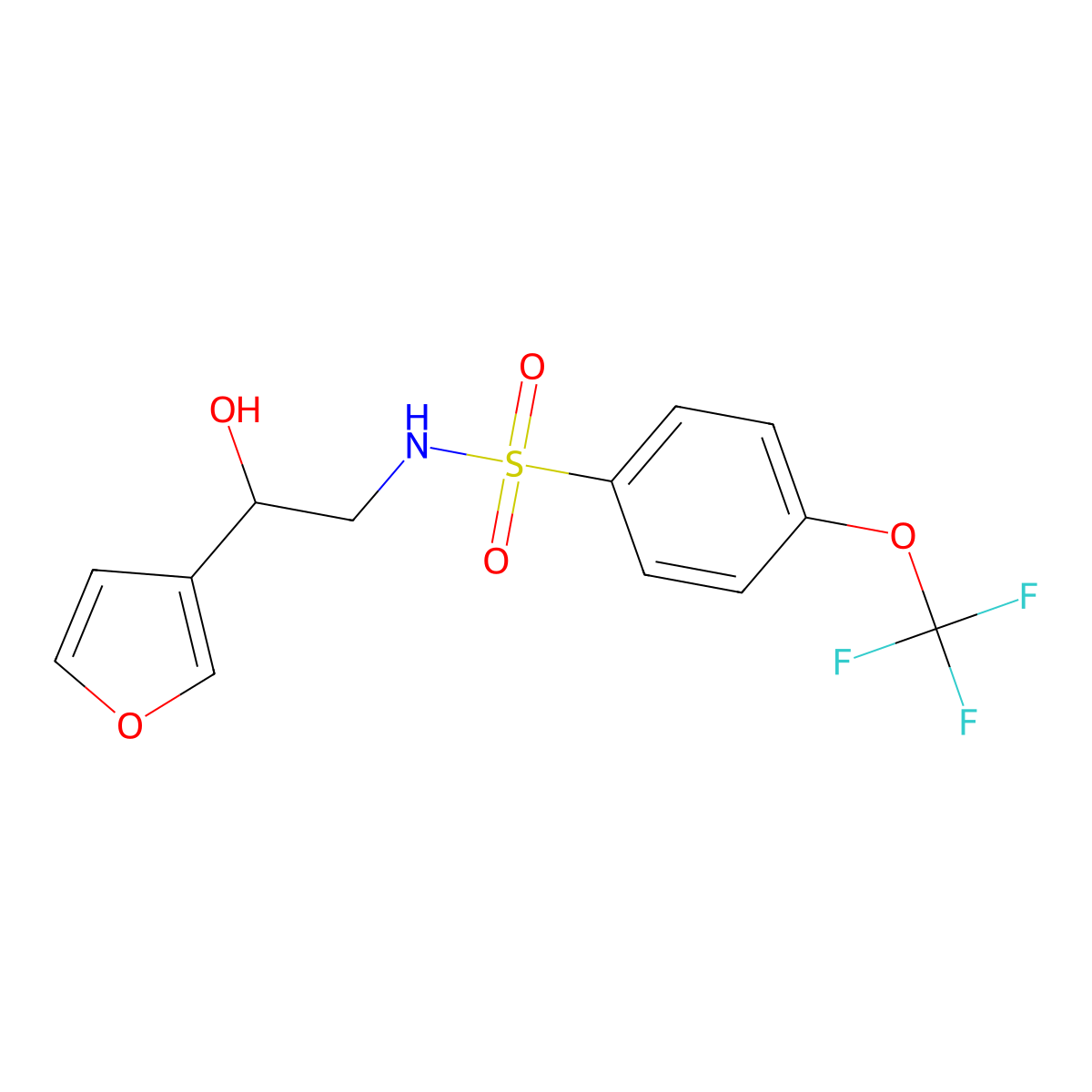 N-[2-(furan-3-yl)-2-hydroxyethyl]-4-(trifluoromethoxy)benzene-1-sulfonamide molecular structure, CAS 1396711-03-7