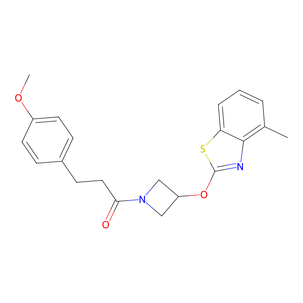 3-(4-Methoxyphenyl)-1-(3-((4-methylbenzo[d]thiazol-2-yl)oxy)azetidin-1-yl)propan-1-one molecular structure, CAS 1396711-06-0