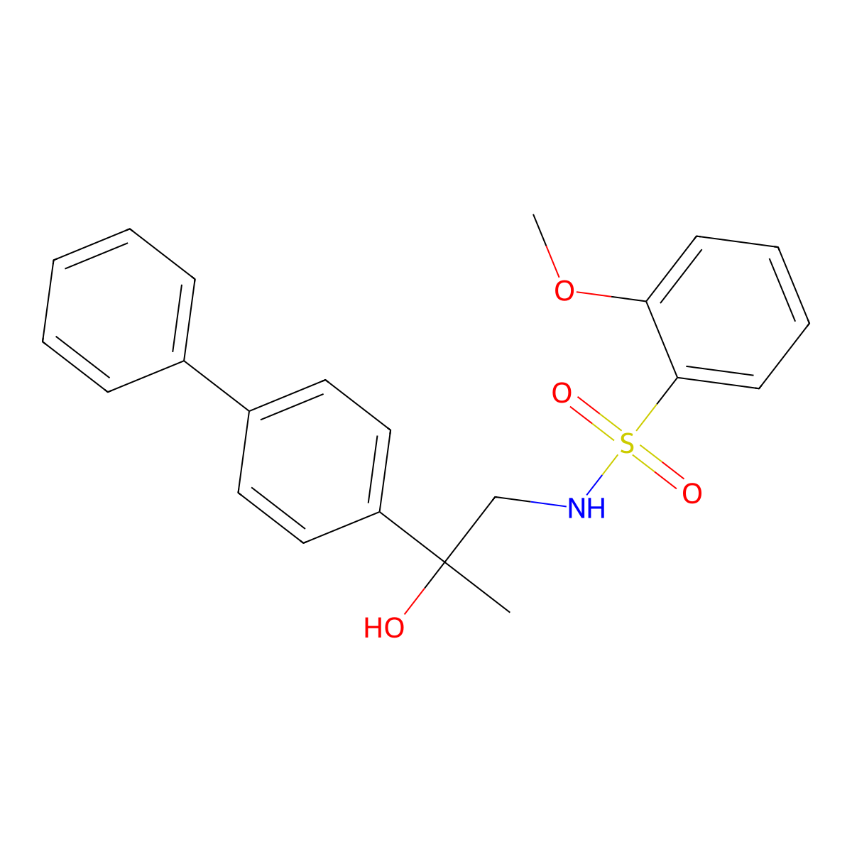 N-(2-([1,1'-biphenyl]-4-yl)-2-hydroxypropyl)-2-methoxybenzenesulfonamide molecular structure, CAS 1396711-16-2