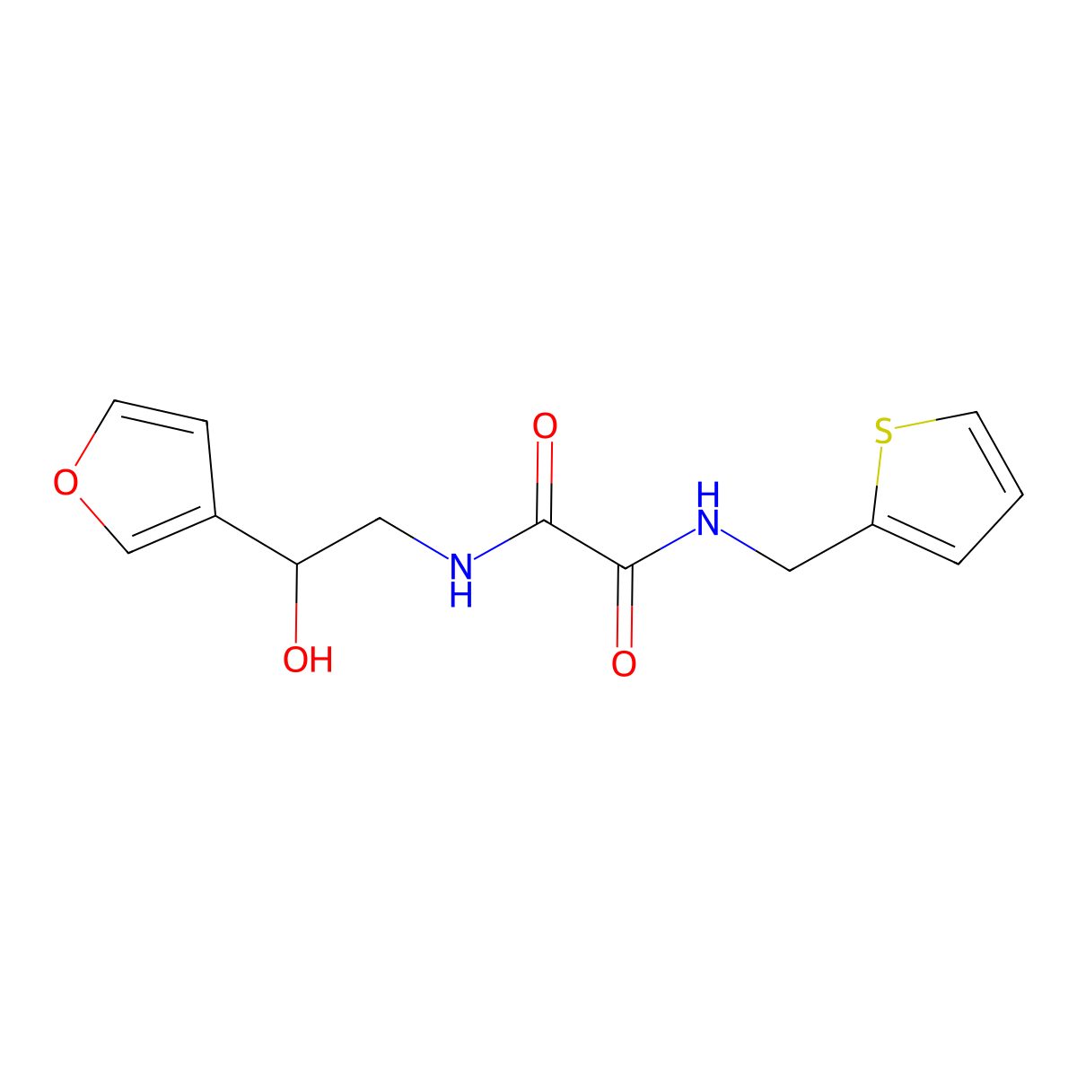 N1-(2-(furan-3-yl)-2-hydroxyethyl)-N2-(thiophen-2-ylmethyl)oxalamide molecular structure, CAS 1396711-21-9