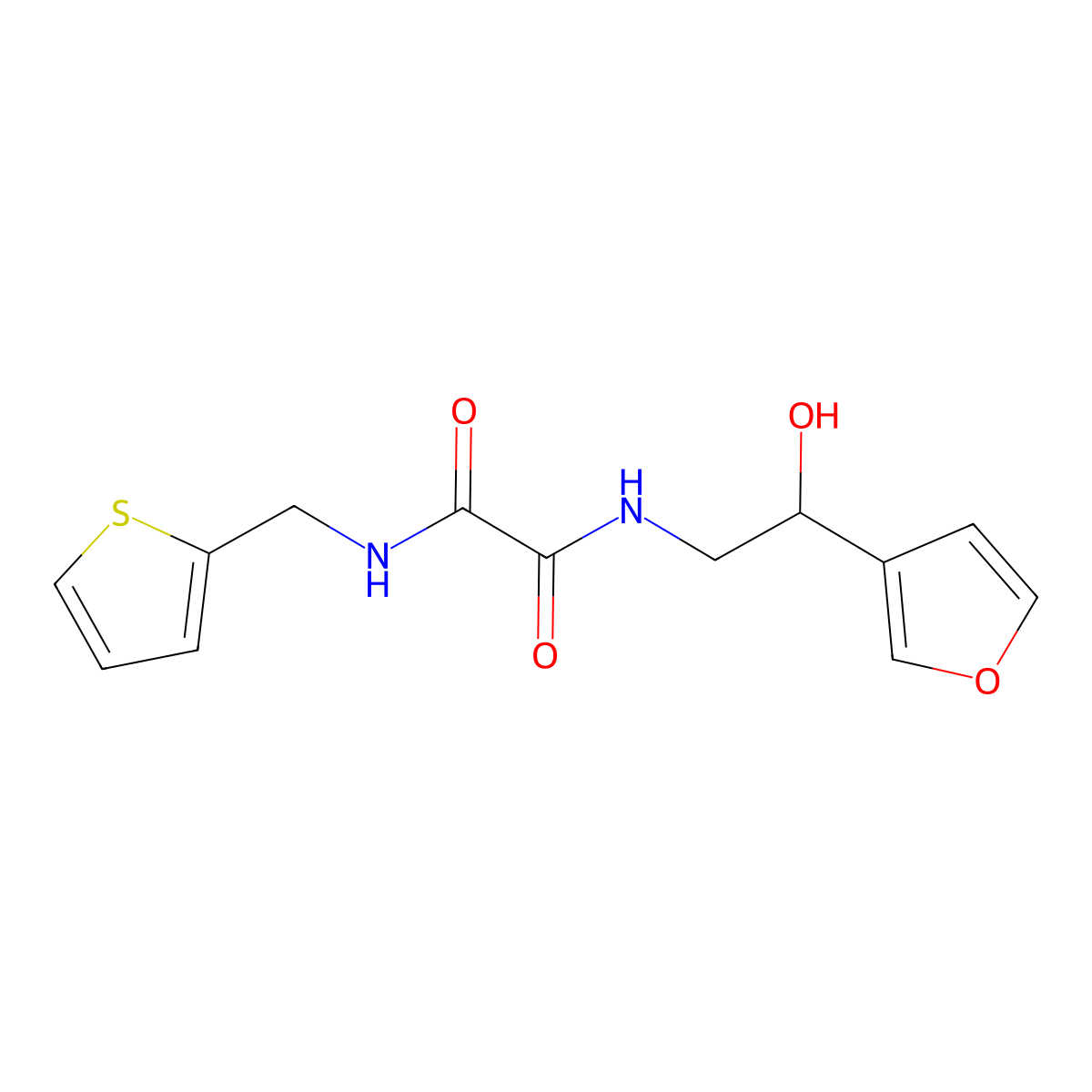 N1-(2-(furan-3-yl)-2-hydroxyethyl)-N2-(thiophen-2-ylmethyl)oxalamide molecular structure, CAS 1396711-21-9